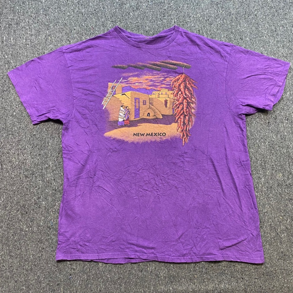 New‎ Mexico Souvenir TShirt Sz XL Mens Purple Boho Skater Retro Graphic Tee 90s